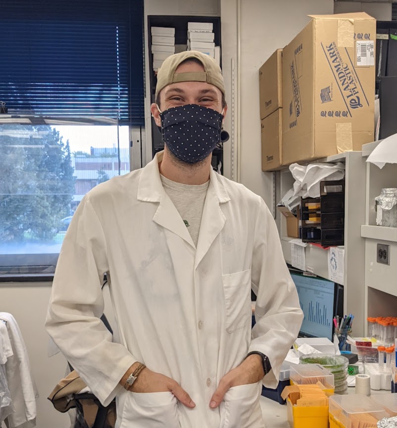 man scientist in lab coat